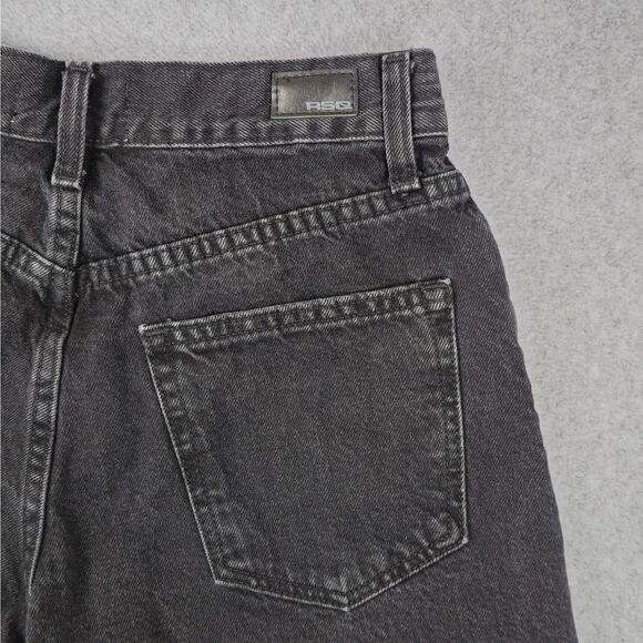 🌼RSQ Shorts Womens Size 25 Super High Rise Mom Black Denim - Picture 5 of 14